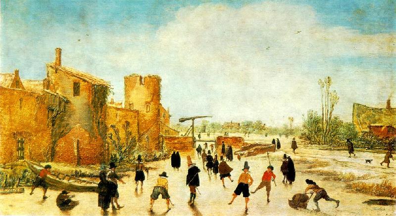 VELDE, Esaias van de The Joy of Ice on the Wallgraben t china oil painting image